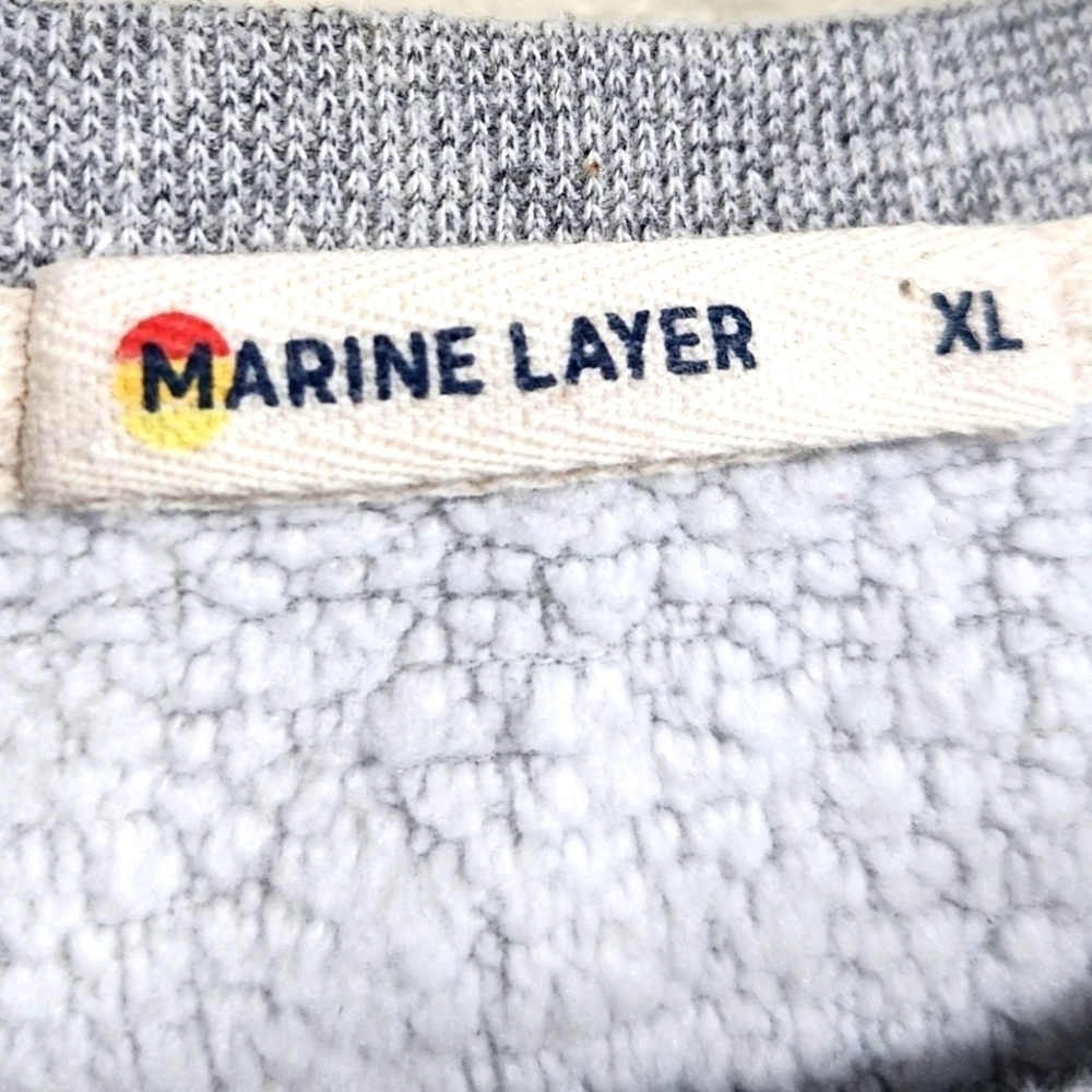 MARINE LAYER GRAPHIC SWEATSHIRT THE CLIMATE PLEDGE  GRAY SOFT FLEECE  SIZE XL - Picture 3 of 8